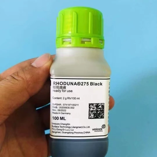 

Tool For Jewelry Gold Plating Solution Black Rhodium Jewelry Solution Umicore RHODUNA 275