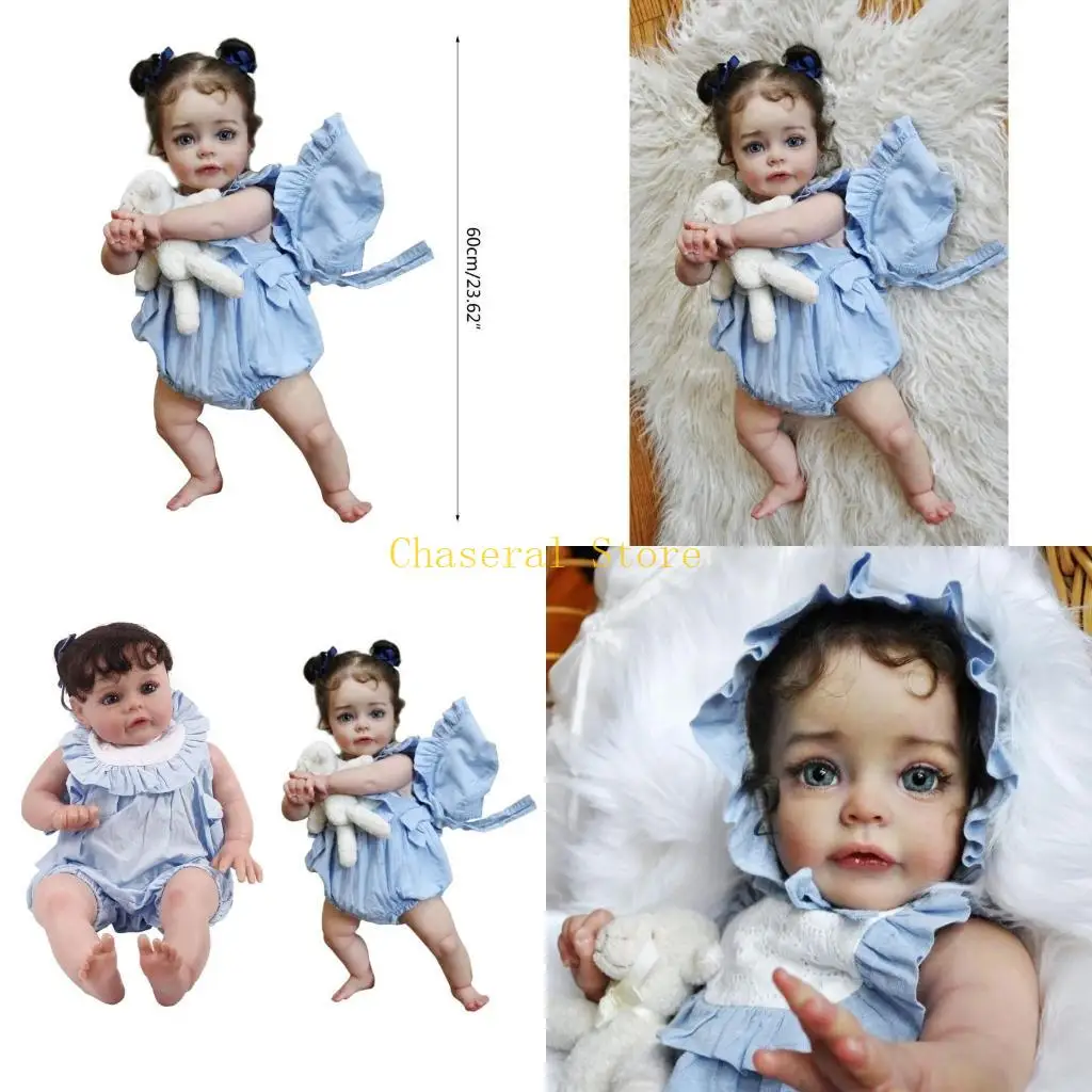 E7CE 60cm Reborns Finished Doll Painted Moving Arm & Leg Realistic Painted Art Doll