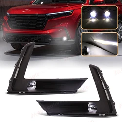 LED Fog Lamp For Honda CRV CR-V 2023-2024 Front Bumper Fog Light With Bulb Switch Wire Bezel Waterproof Car Accessories 12V