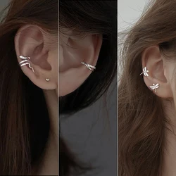 Silver Color Ear Cuffs Without Piercing Ear Clip Earrings Non-Piercing Fake Cartilage Earrings For Women Jewelry 2023 Gifts