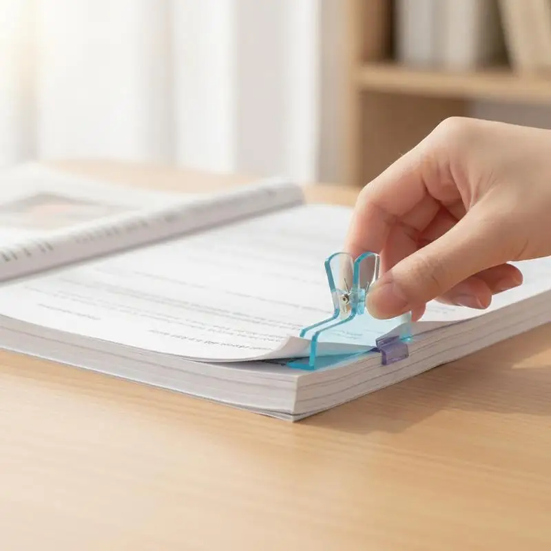 10Pcs Candy Color Transparent Large Binder Clips,Clear Document File Clamps, School & Office Paper Organizer Stationery Supplie