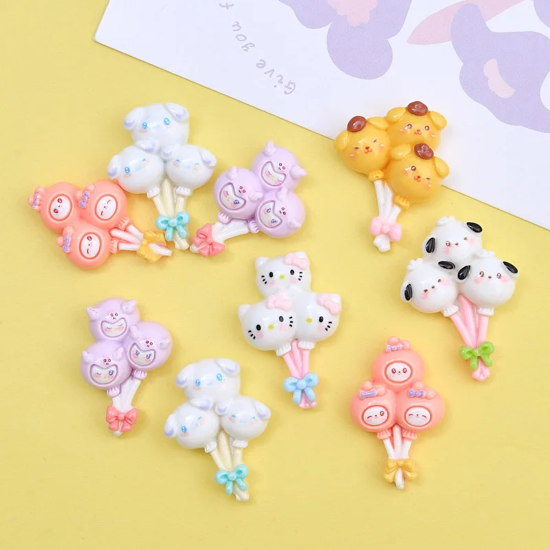 10 Stuks Nieuwe cute cartoon animal balloon Serie Hars Plakboek Diy Sieraden Kinderen Cadeau Haarspeld Accessoires