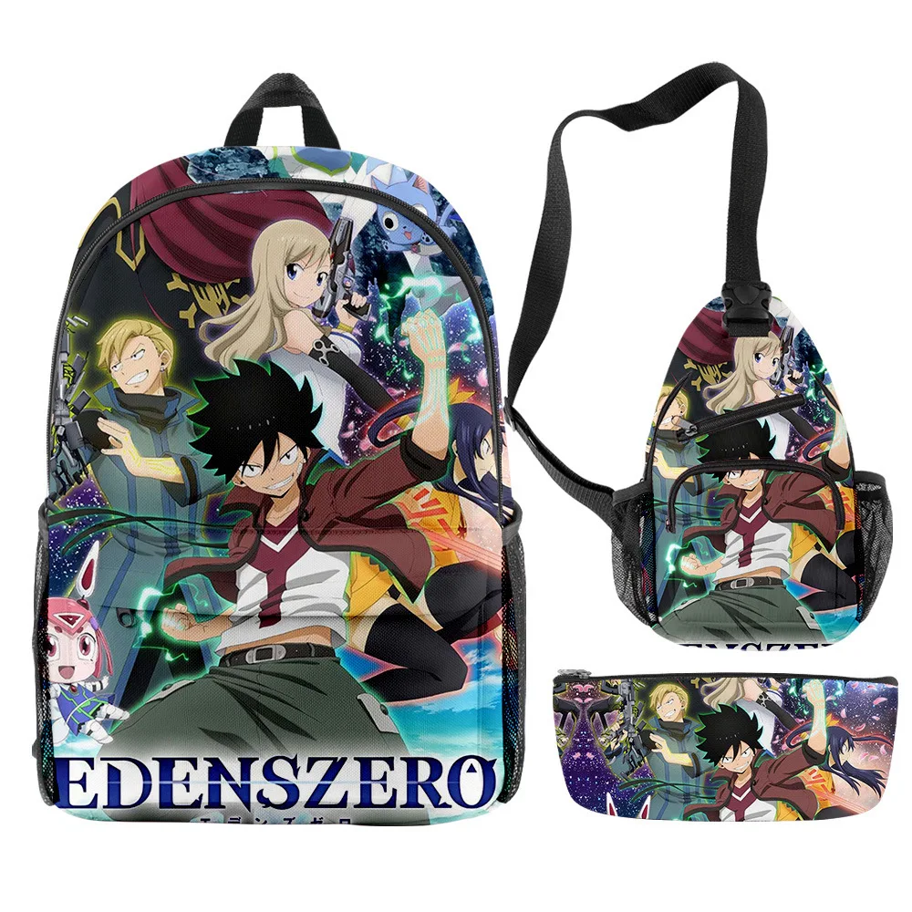 Cartoon Novelty Cool Edens zero 3D Print 3pcs/Set pupil School Bags Travel Laptop Backpack Chest Bag Pencil Case