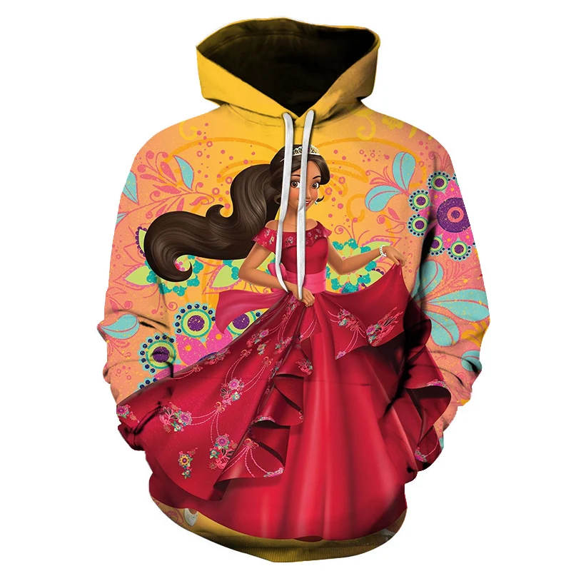 Elena Avalor Boys Girls Hoodies Disney Men's Hoodies 3D Printed Oversized Pullover MINISO Women's Hoodies New Women's Clothing