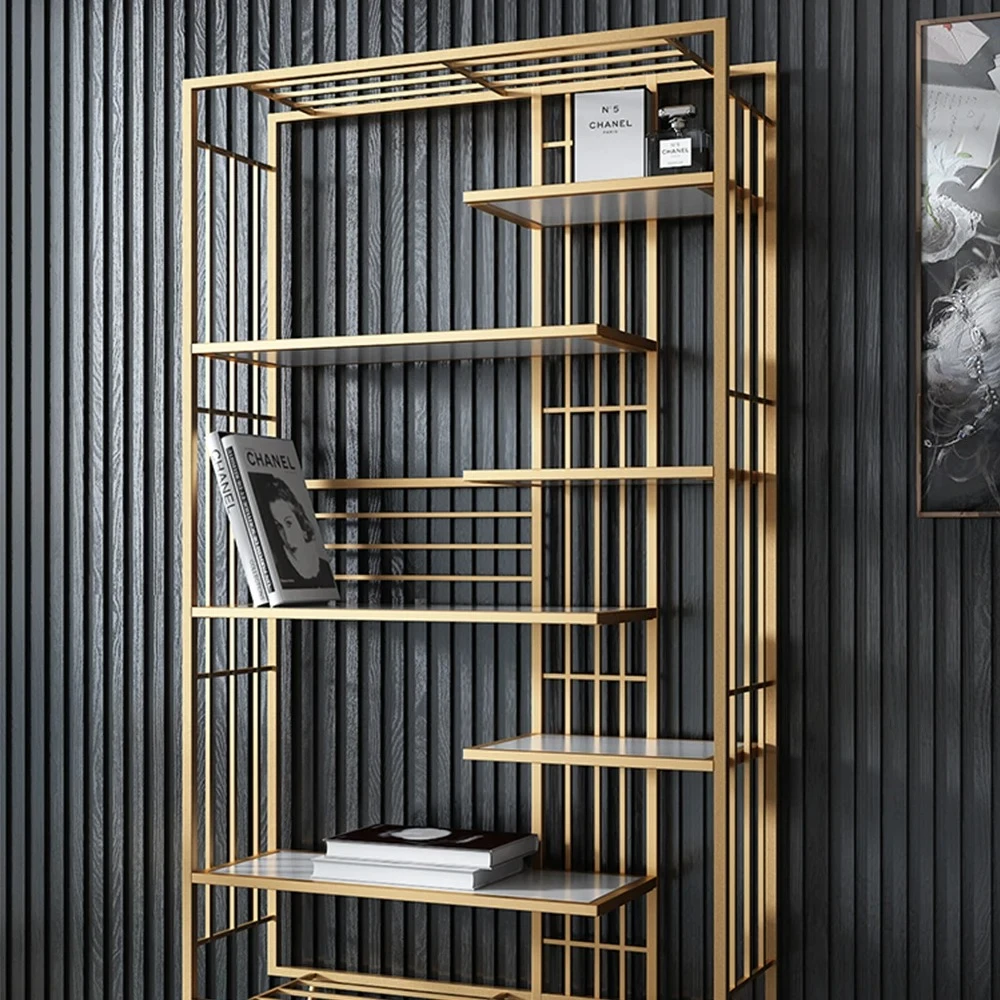 Nordic Luxury Gold Iron Art Storage Rack