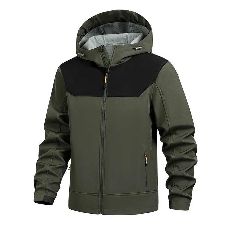 

Men's European-Sized Hooded Jacket Spring Casual Soft-Shell Windbreaker Outdoor Middle-Aged Simple New Wear