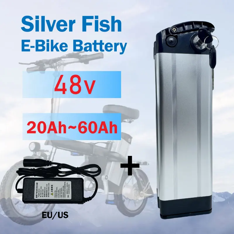 

100% High quality 48V 20ah 30ah 60ah lithium battery pack Silverfish battery 500W lithium-ion 48V electric bicycle 18650 battery