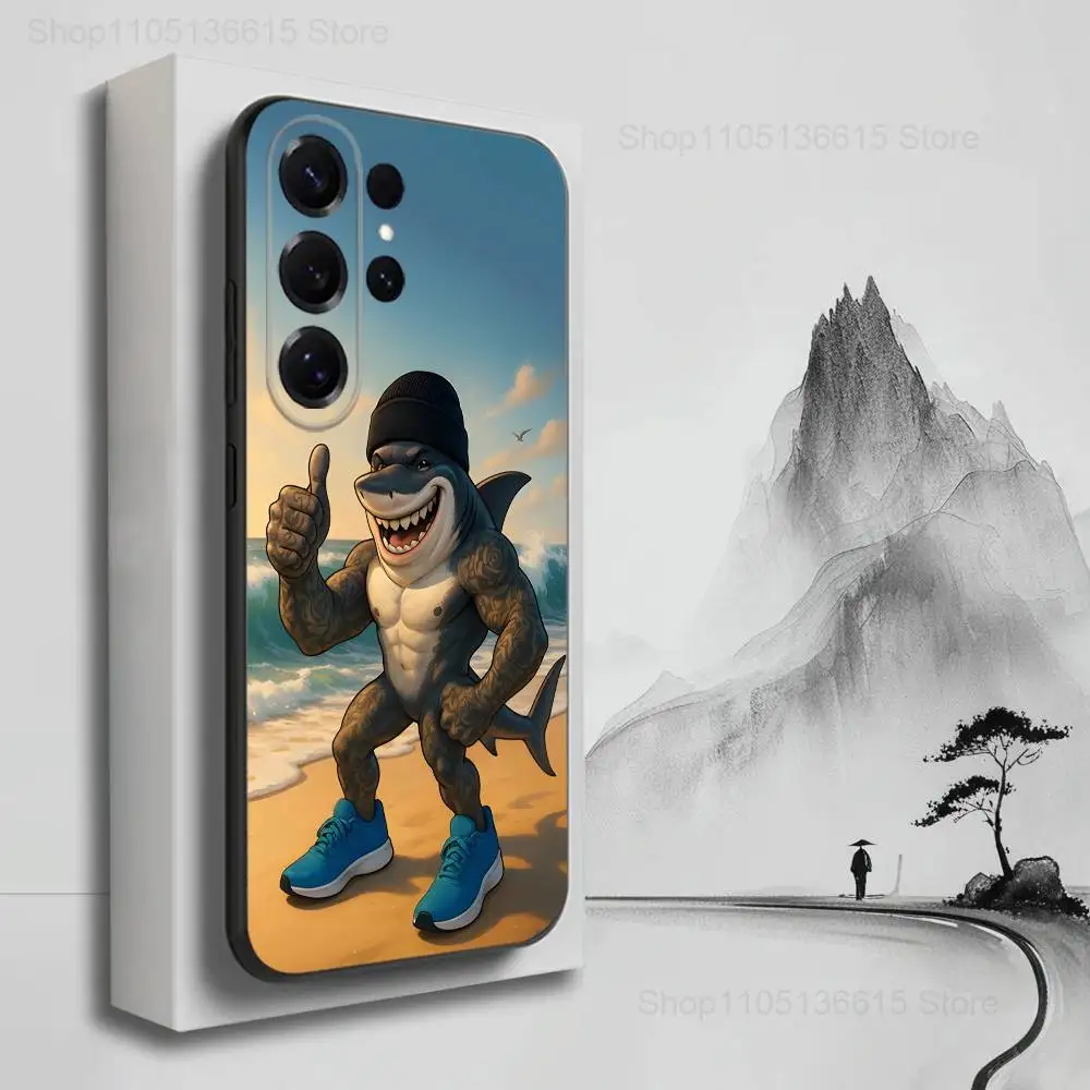 Strange B-Brainrot T-Tralalero telefoonhoesje voor Samsung S25, S24, S23, S22, S21, S20, S10, Ultra, Plus, Lite, FE, zachte siliconen zwarte cover