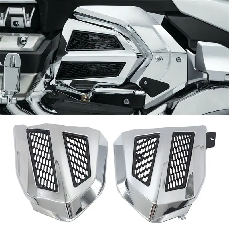 [ABAB] Motorcycle Engine Transmission Covers for Honda Goldwing GL1800 F6B 2018-2021 Fairing Radiator Grille Cover(Silver)