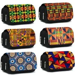 Astuccio cosmetico per donna con stampa africana borsa per matita Afro Fashion Girls borsa stazionaria scuola custodia per adolescenti forniture scatola per matite