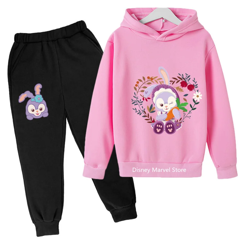 2024 New Disney Winter Fashion Cute Casual Long Sleeve Cartoon Stellalou Cotton Suits Fashion Street Hit