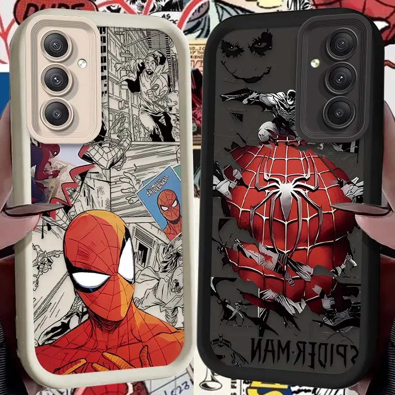 Cool Marvel Spider Man Silicone Case for Samsung Galaxy A35 A55 A15 A25 A16 A06 A05 A05S A24 A13 A23 A12 A22 A32 A52 A71 A51 4G