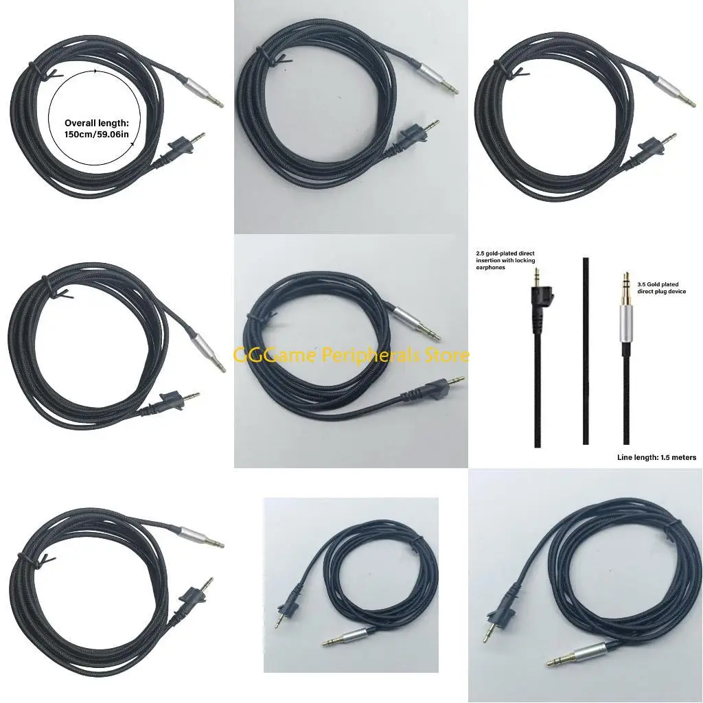 

U55B 1.5m Long Weaving Cable Replacement Headphone Wire Improving Sound Quality and Durability for AE2