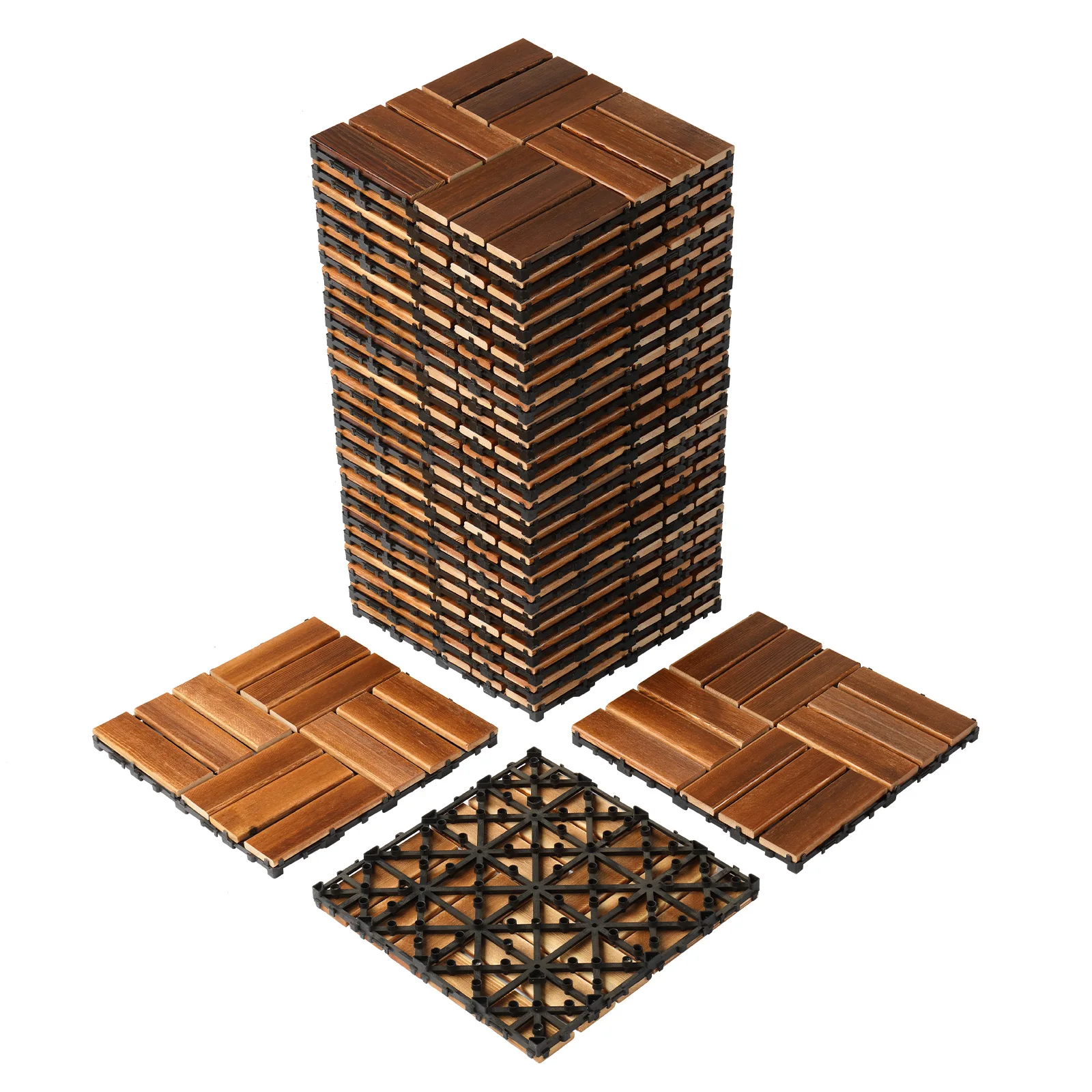 27pcs Wood Interlocking Deck Tiles 11.8