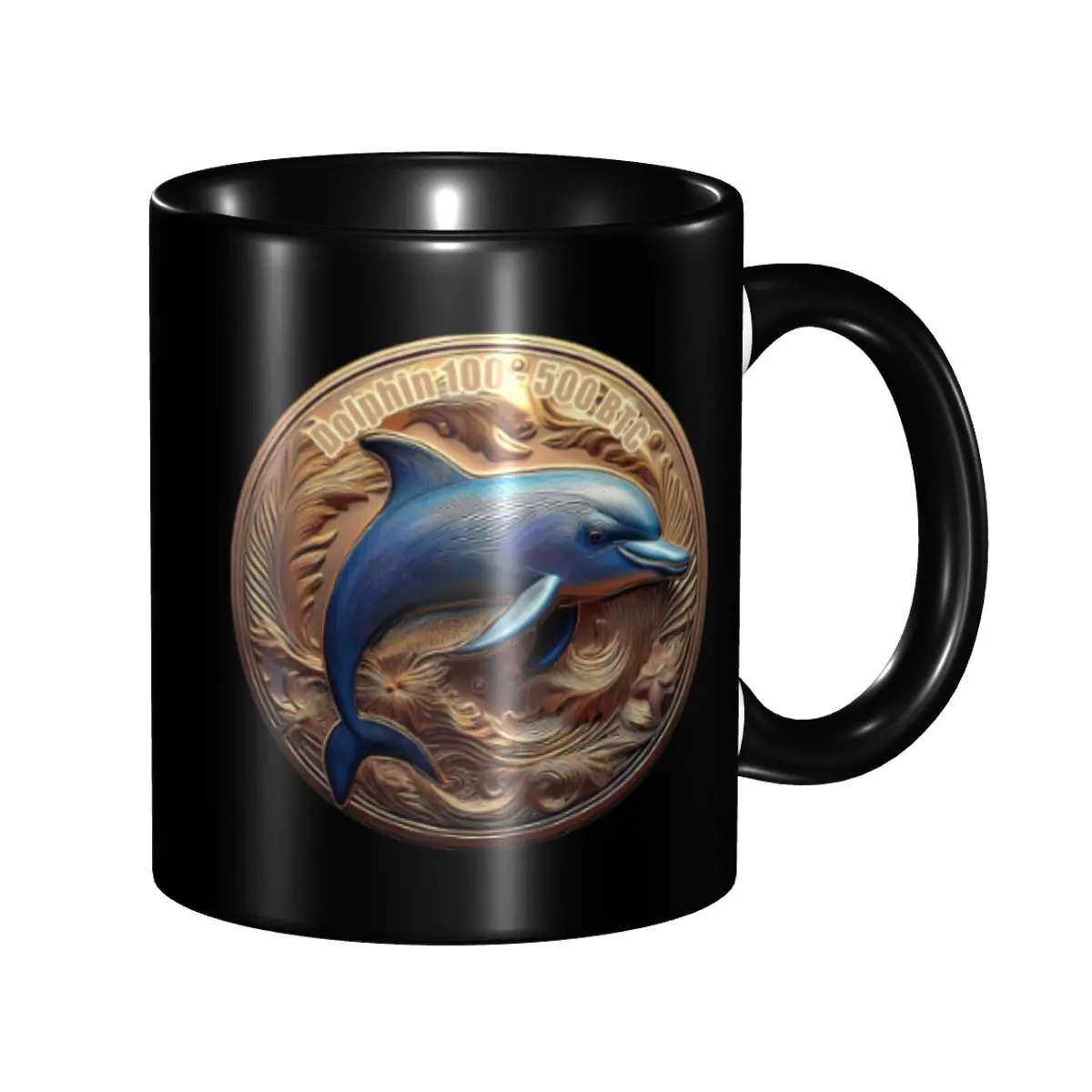 

Кубок для монет с дельфином, забавные керамические кофейные чашки, чайные кружки, чашка для молока, посуда для напитков, подарки для женщин и мужчин