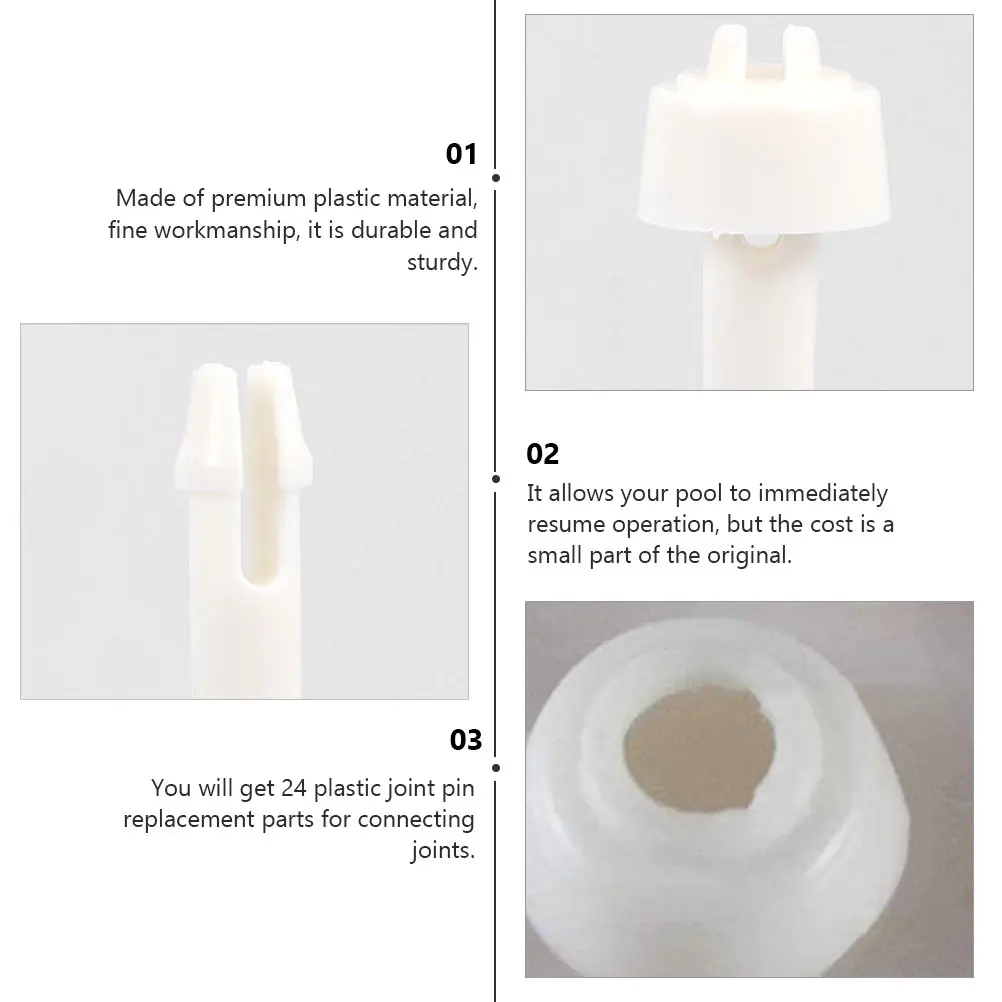 

24pcs Joint Replacement Plastic Swimming Parts Accessory Joint Pool Parts Accessory Pin Fittings For Spa Water Pool