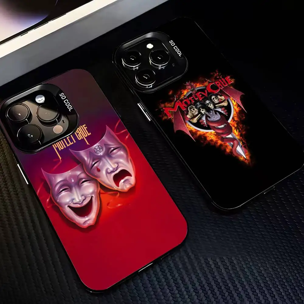 

M-MotleyS Hard Rock C-CrueS Phone Case For iPhone 17,16,15,14,13,12,11 Plus,Pro Max,XS,Colorful Silver Black Cover