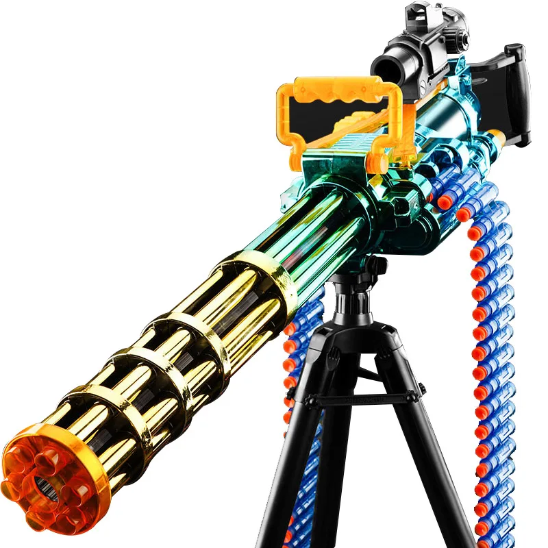 Elektryczny, ciągły karabin rotacyjny typu Gatling na miękkie pociski, pistolet na zabawki, karabin do zabijania kurczaków.