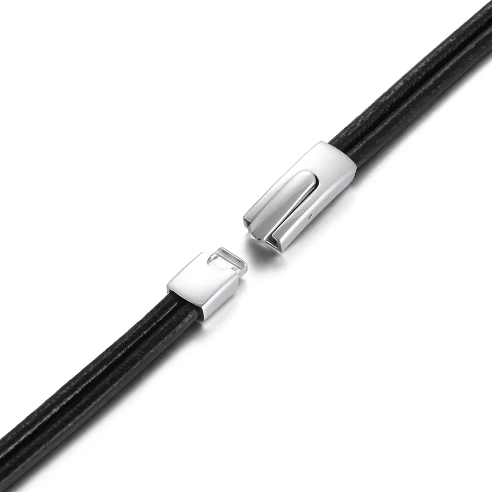 Stainless Steel Bayonet Clasp Push Lock Closure DIY Leather Bracelet Flat Curved Clasps Jewelry Making Supplies Accessories