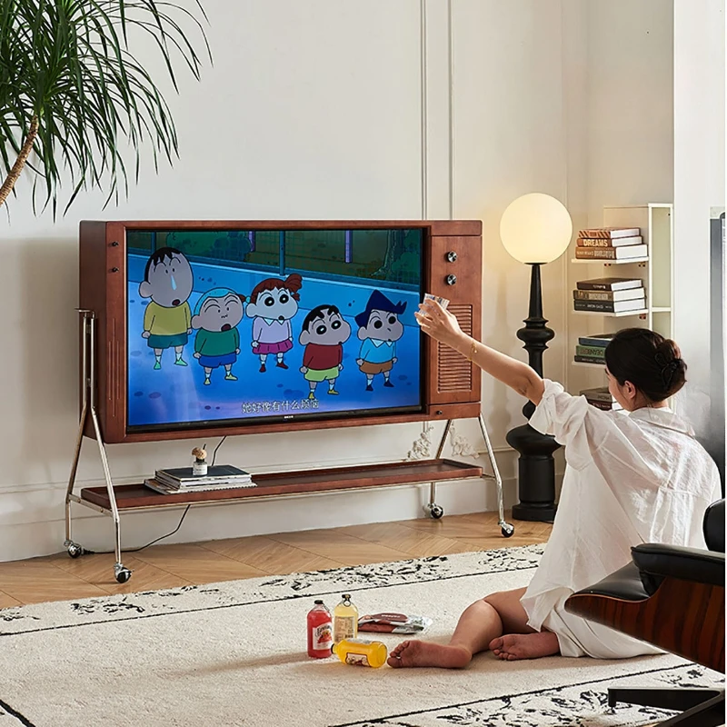 

minimalist Medieval style Tv cabinet multi-functional storage tv stand movable convenient meuble télé living room furniture