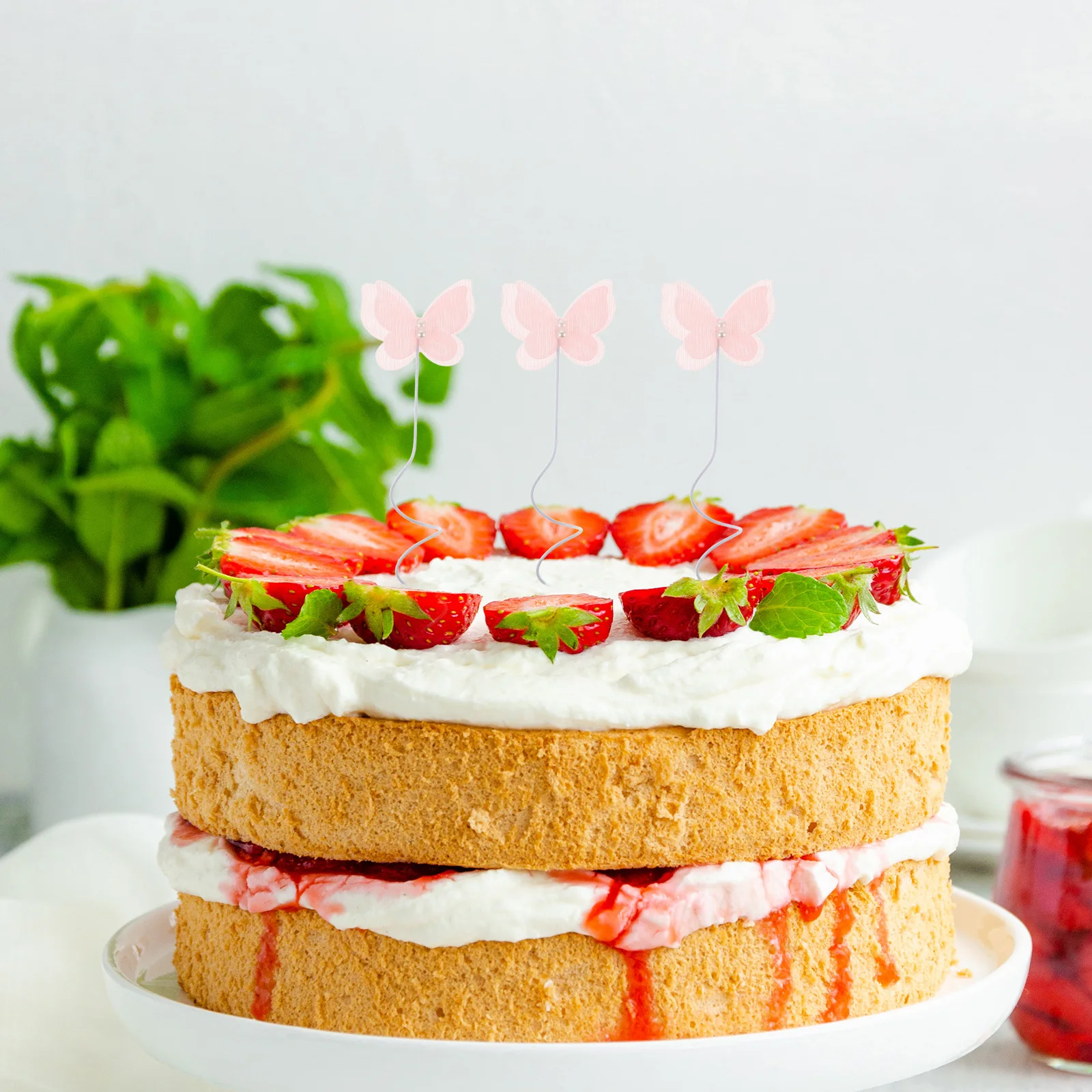 

15 pcs Butterfly Cake Decorations 3D Cupcake Toppers For Birthday Wedding Baby Shower Dessert Display Non-Edible Cake Decorating