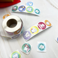 500pcs/Roll Dentistry Gifts Teeth Shaped Stickers Cartoon Tooth Shaped Decoration Sticker Dental Children Brushing Decals