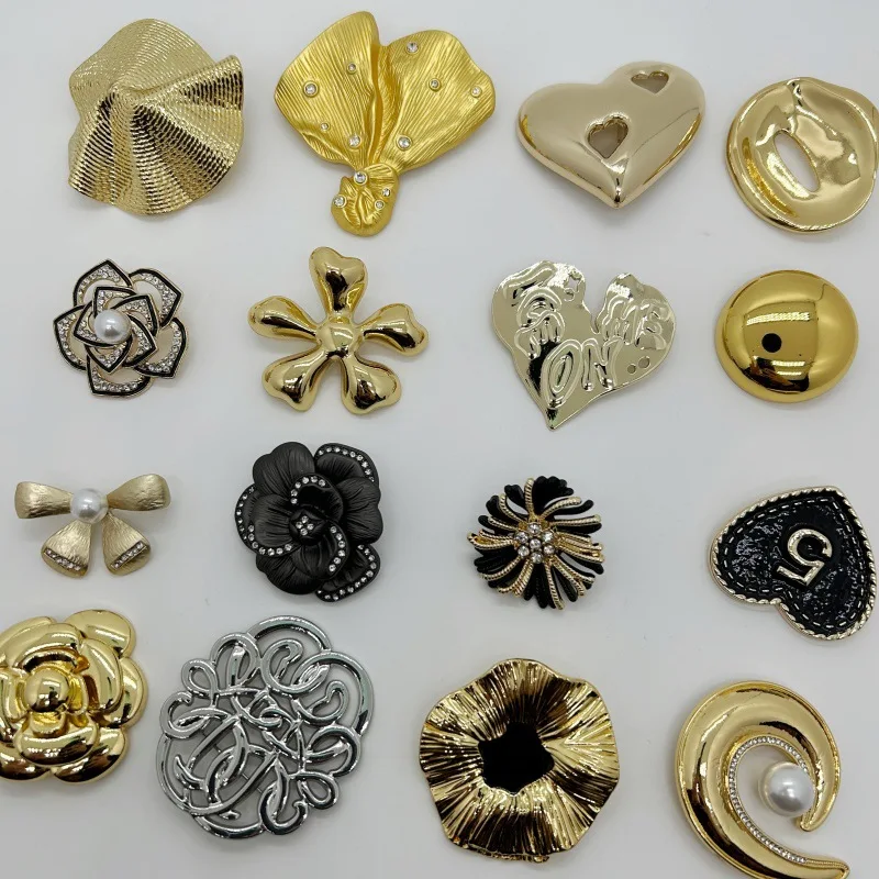 50Pcs Multi Shapes Irregular Metal Button for Coat Decoration Shirt Sewing Buttons DIY Clothing Accessories