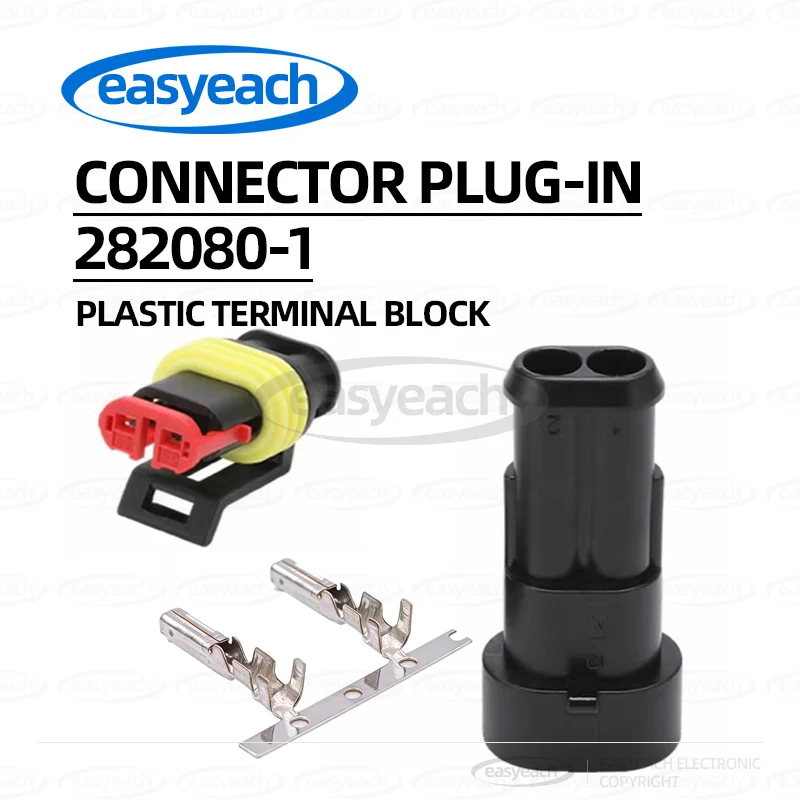 50PCS 282080-1 Temperature Sensor Connector 282104-1 Terminal 282110-1 Plastic Housing Waterproof Connector