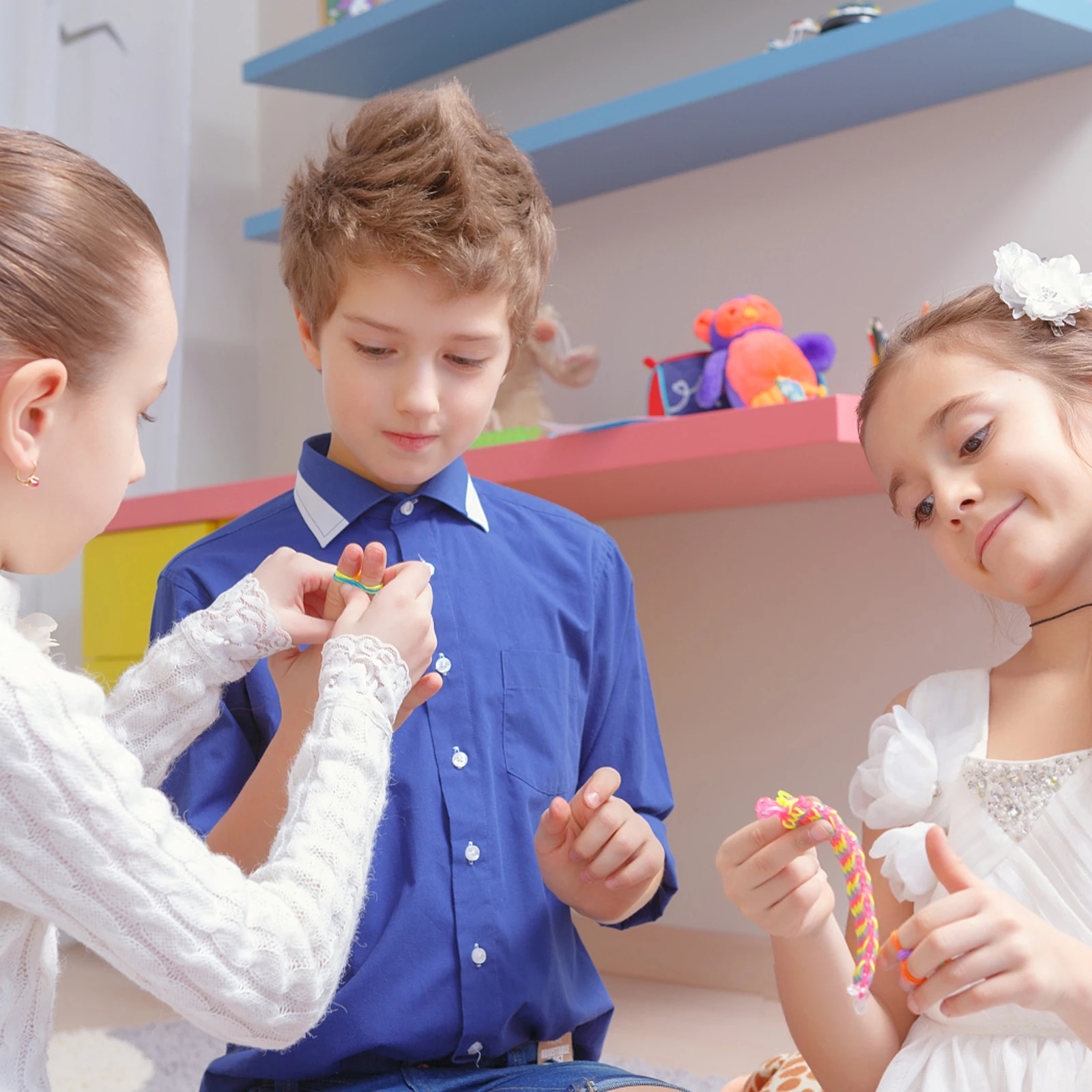 

1 set 1 Set Of Embroidery Thread Braiding Kit Diy Bracelet Making Tool Colorful Weaving Plate Durable Hand Sewing Material For