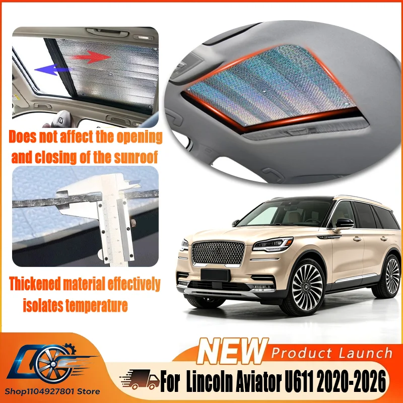 For  Lincoln Aviator U611 2020-2026, Panoramic Roof Sunshade Anti-UV Heat Shield, Keeps Cabin Cool, Direct Fit.car sunshade