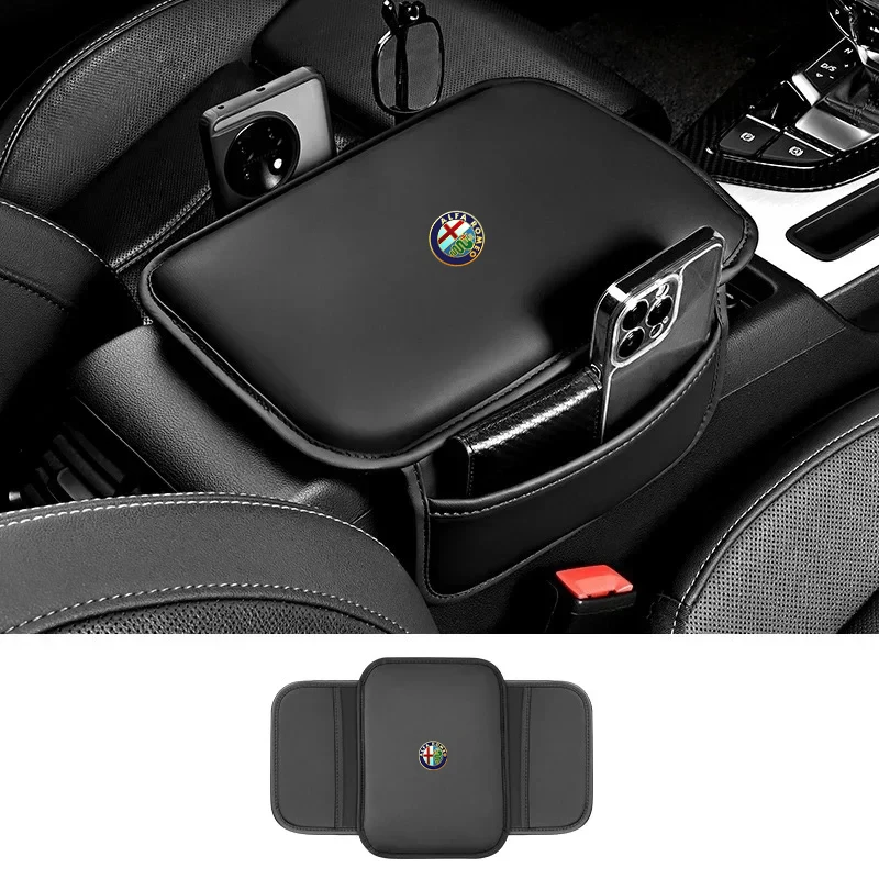 Car Armrest Box Pad Leather Auto Armrest Mat Car Accessories For Alfa Romeo 159 147 156 166 Giulietta Giulia Mito Stelvio Brera