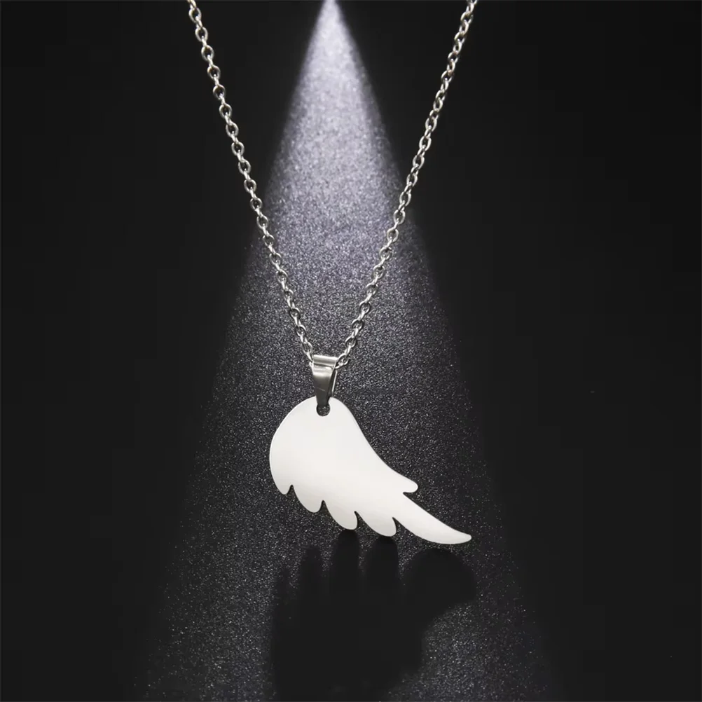 

Amaxer Single Flying Wing Pendant Stainless Steel Necklace for Women Gold Color Jewelry Friend Gifts