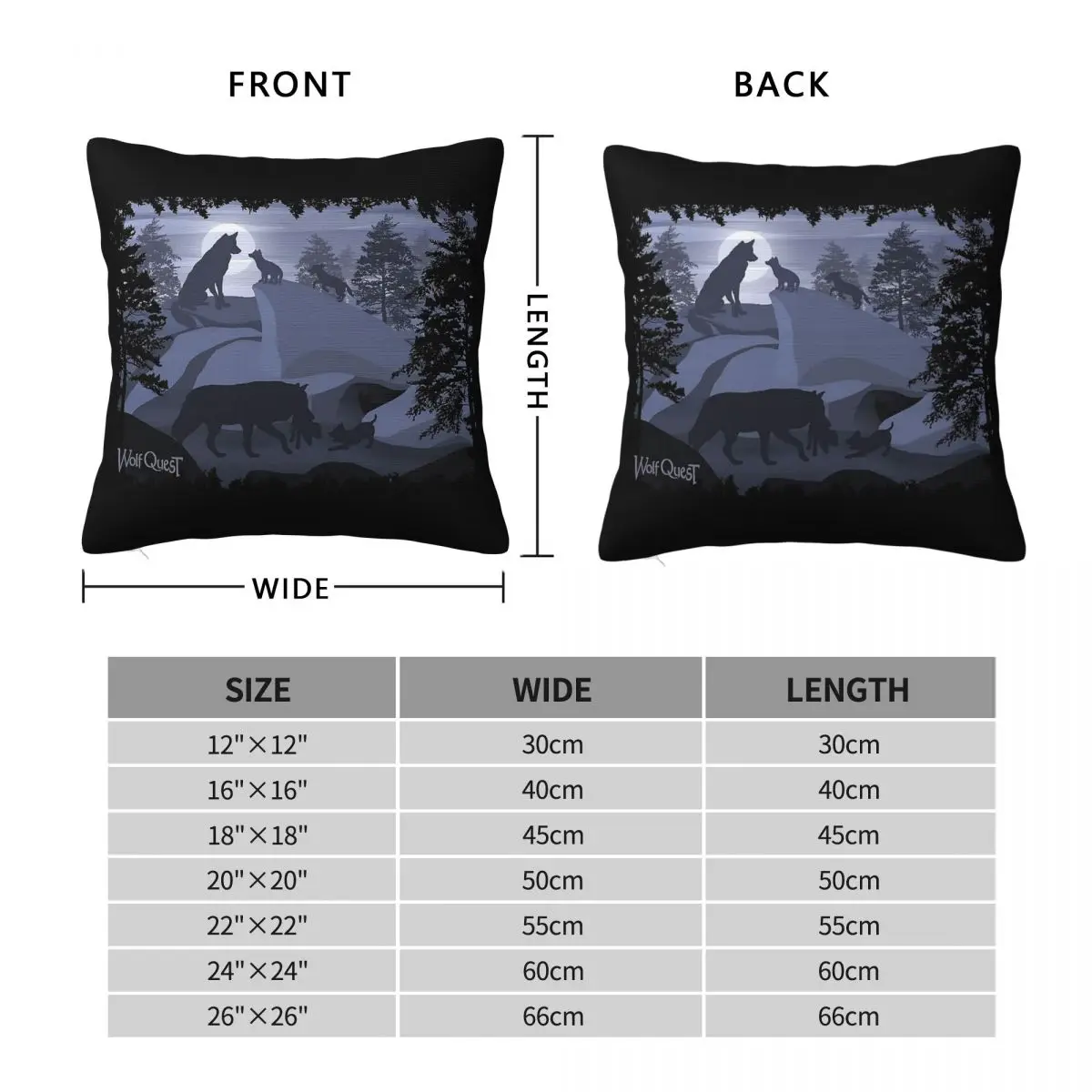 Moonlight Den Wolfquest Dream Square Pillowcase Polyester Linen Velvet Printed Zip Decor Throw Pillow Case Home Cushion Cover