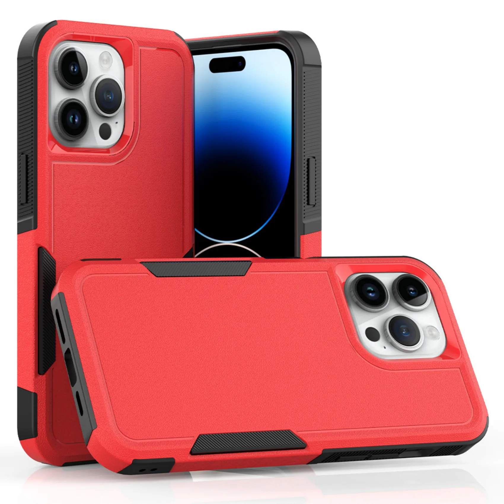 

Designed for Iphone16 Iphone15 Iphone14 Iphone13 Commuter Series Case-red, Slim & Tough, Pocket-Friendly, with Port Protection