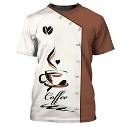 Summer Men'S New Barista 3d Printed T-Shirt Coffee Shop Fashion Casual Uniform O Collar Short Sleeve Loose Sports Plus Size Top