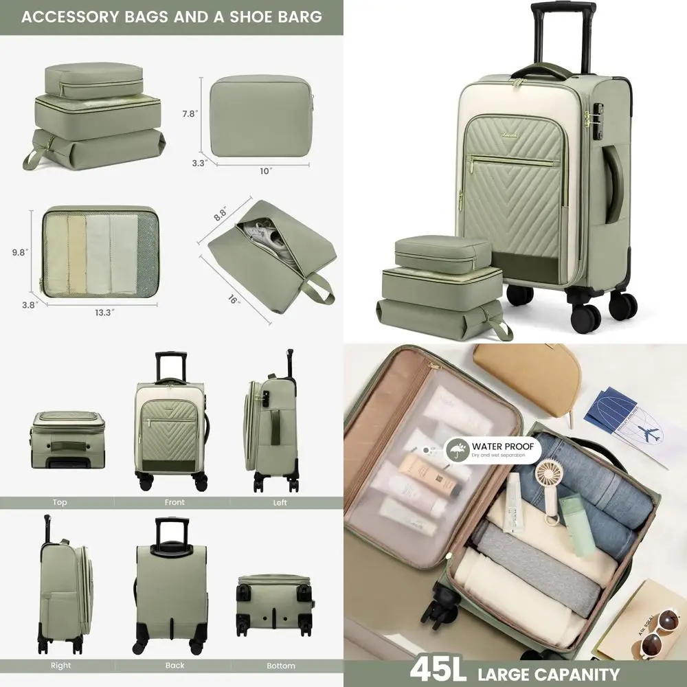 

Women's 20 Airline-Approved Softside Rolling Luggage with TSA Lock & Wheels for Lightweight Travel