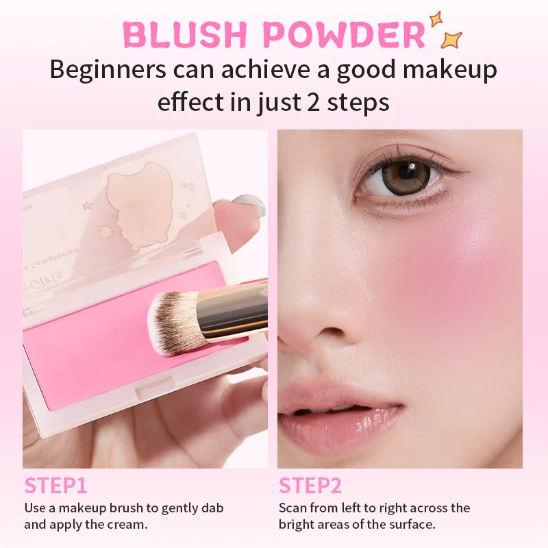 Life Girls Silky Matte Blush Soft Pink Rouge Easy Apply 2-Step Application Perfect for Daily Face Makeup