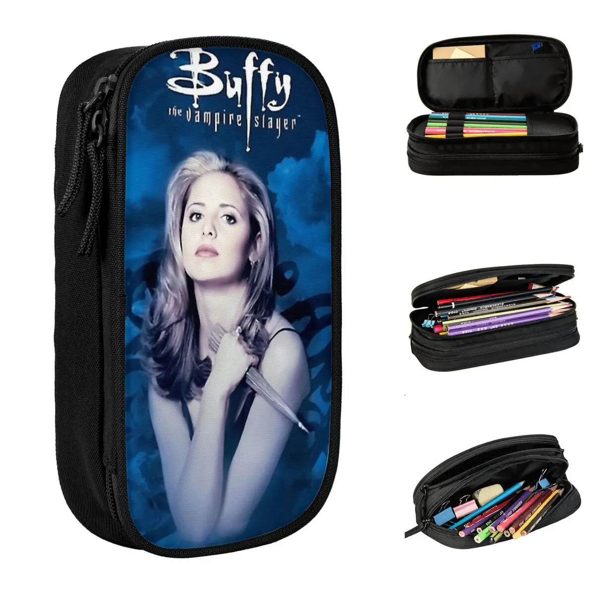 Buffy The Vampires Slayer Pencil Cases Pencilcases Pen Holder for Girl Boy Large Storage Pencil Bags Office Gifts Stationery