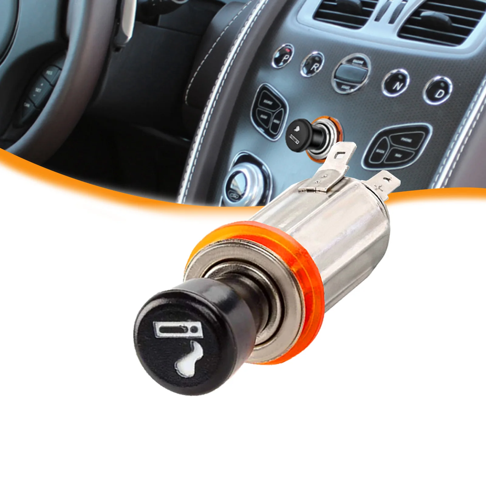 12V DC Auto Cigarette Lighter Plug Socket Push Button Lighter Power Outlet Adapter for Car Truck RV UTV SUV Jeep Replacement