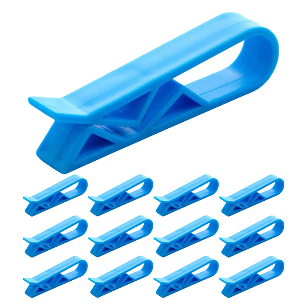 

40 pcs Trash Can Clips Bag Grips Heavy Duty Hanging Sky Blue Garbage Fixing Barrel Portable Folding Plastic Holder