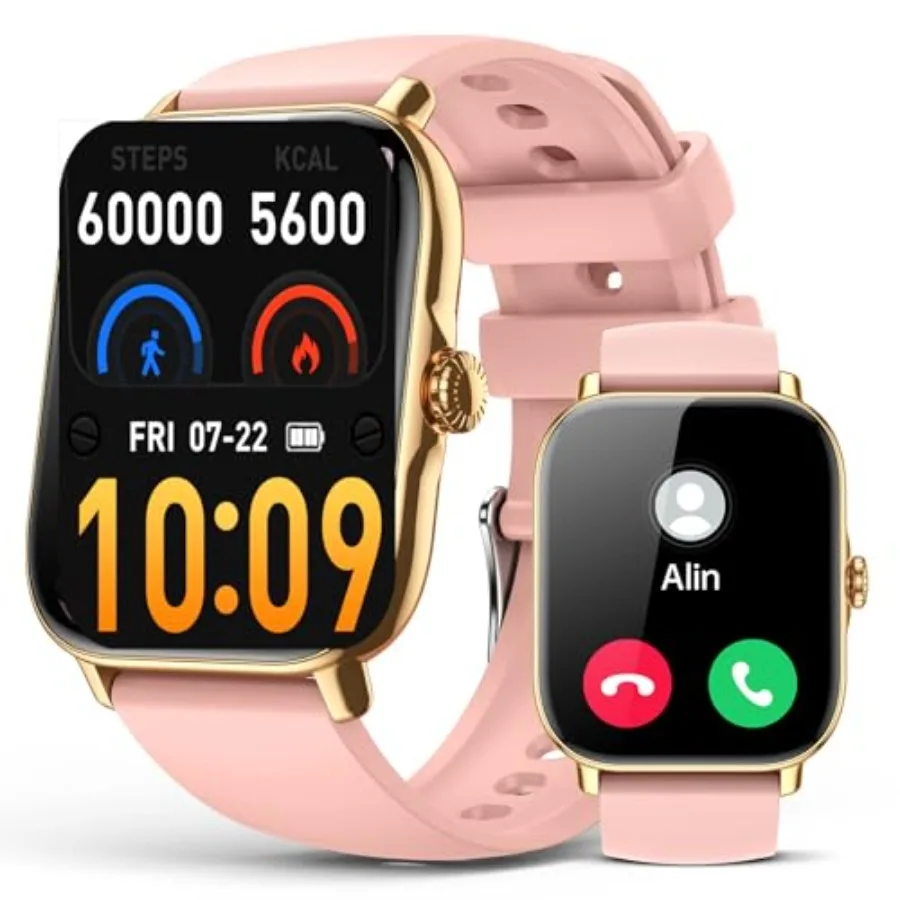 女性用スマートウォッチ MenIP68 防水フィットネストラッカー ピンク 1.85