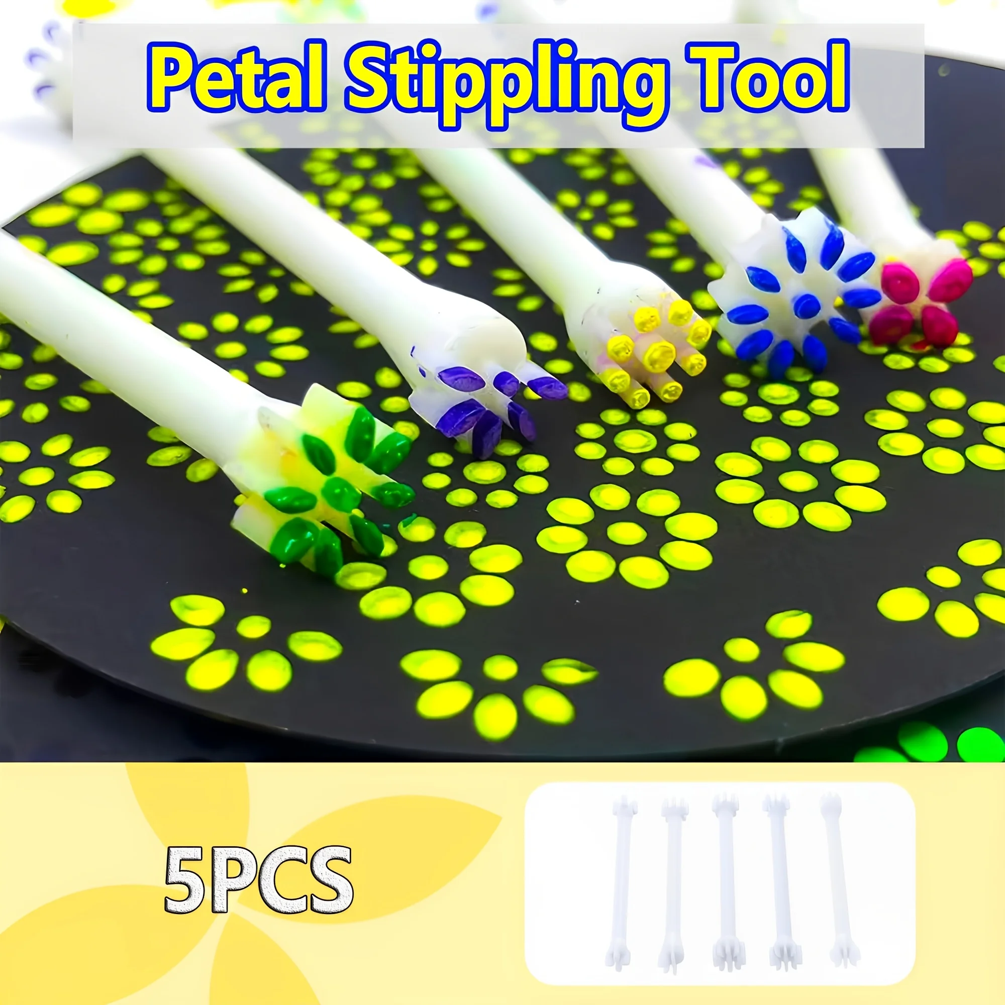 5PCS Shaped Dual-End Mandala Dot Brushes for Rock Painting, Embossing, Clay & DIY Crafts