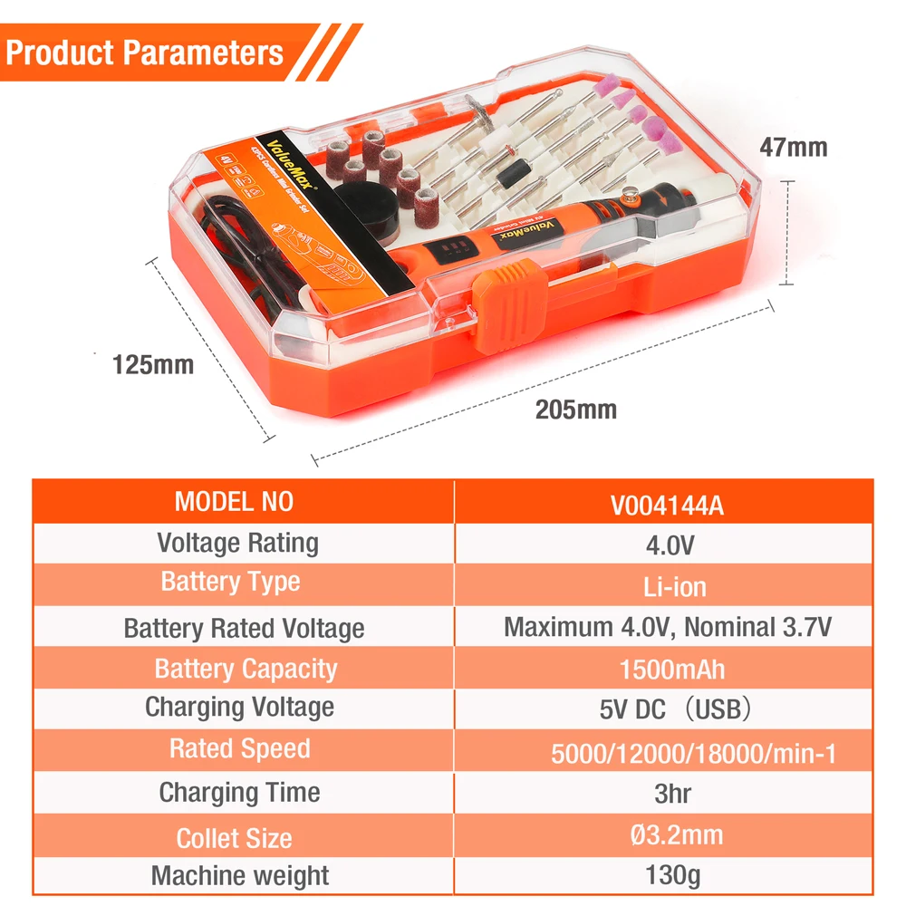 ValueMax 43PC/101PC Cordless Mini Grinder Set USB Rechargeable Grinder Tool Kit Engraving Pen For Home DIY