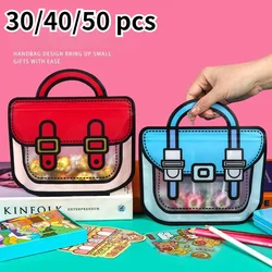 50/40/30 PCS Creative Gifts Packaging Bags Cartoon School Bag Shape Candy Snack Self-lock Bags for Kids Birthday Party Decors
