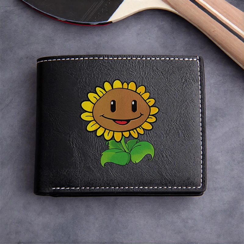 Sunflower Design Premium PU Leather Wallet for Men Lightweight Durable Business Style Compact Bifold Wallet