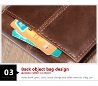 WESTAL Genuine Leather Wallet with Coin Purse RFID Wallet for Men Cardholder Money Bags 4