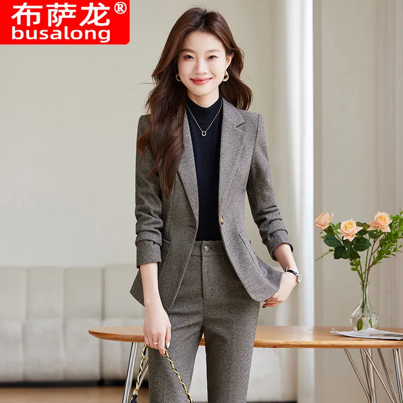 Business Suit Women's Spring and Autumn2024New Fashion Korean Style Commuter Formal Wear High-End Workplace Suit Overalls