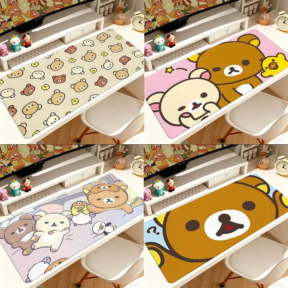 Cute R-Rilakkumas Mouse Pad Computer Mat Deskpad Laptop Keyboard Mat Office Large Landscape Mousepad