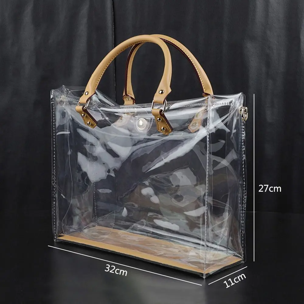PVC Tote Bag Fashion Large Capacity Clear Shoulder Bag Handmade Handbag Making Kit Travel