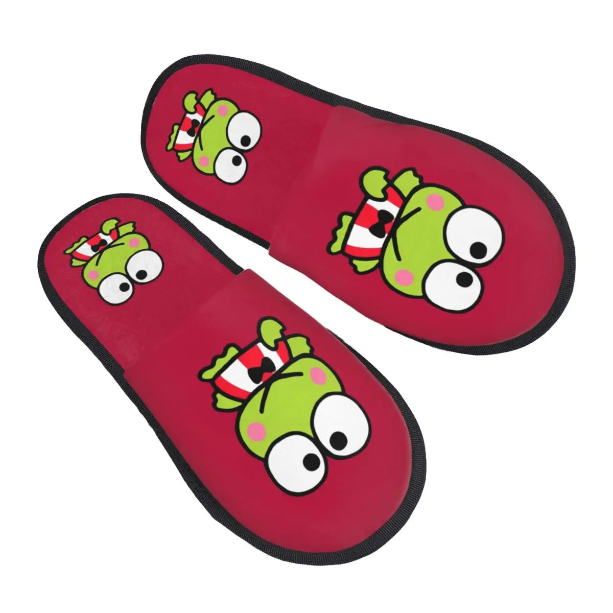 

Изготовленные на заказ домашние тапочки KeroKeroppi из мягкой пены с эффектом памяти, женские уютные теплые нескользящие тапочки с большими глазами